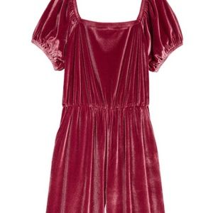 Kids Wide Leg Velvet stretch Romper